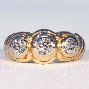 Art Nouveau 3 Stone Diamond Ring