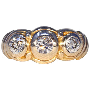 Art Nouveau 3 Stone Diamond Ring