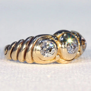 Art Nouveau 3 Stone Diamond Ring