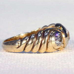 Art Nouveau 3 Stone Diamond Ring