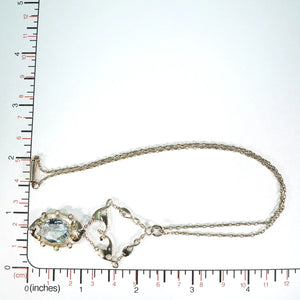 Art Nouveau 5ct Aquamarine Pearl Necklace Gold MB and Co