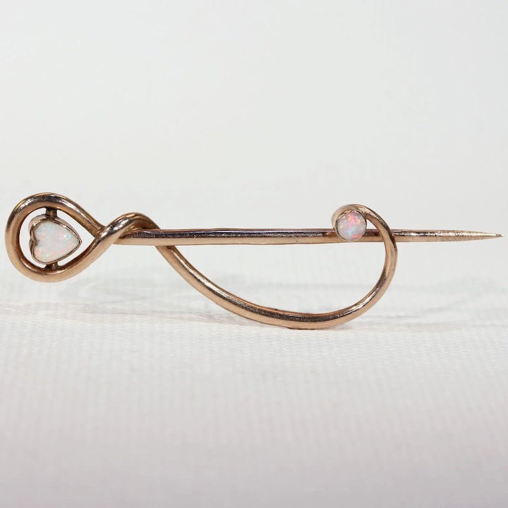 Art Nouveau Murrle Bennett & Co. Opal Gold Pin