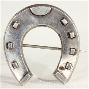 Large Silver Victorian Horseshoe Brooch, c. 1880