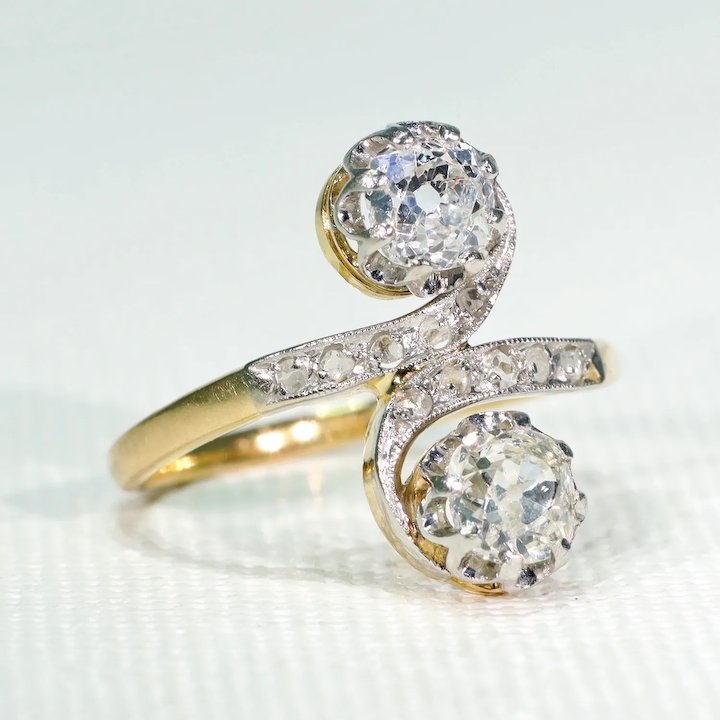 Belle Epoque Diamond Bypass Ring 18k Platinum 1cttw