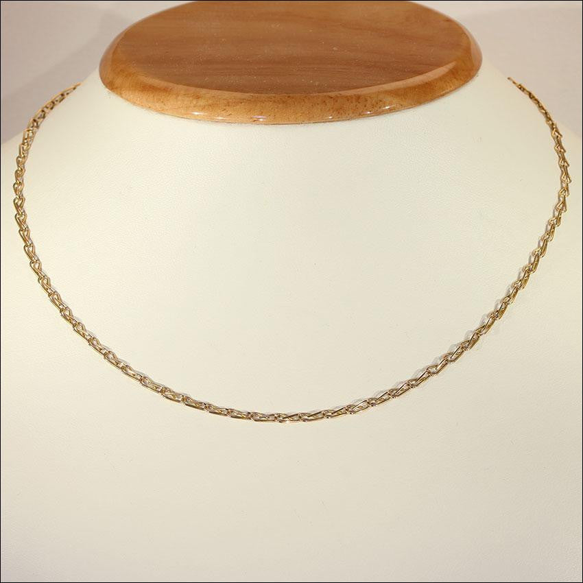 Hand Crafted 9k Gold Chain, 16.25" long