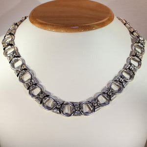 Antique Victorian Silver Collar Necklace 18" Long