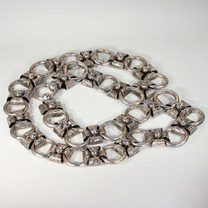 Antique Victorian Silver Collar Necklace 18" Long