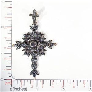 Antique Georgian Diamond Flemish Cross in 14k Gold and Silver