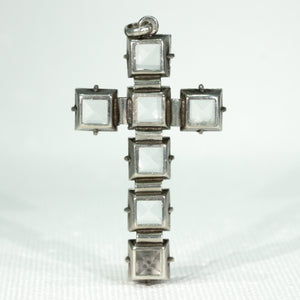 Antique Silver Art Deco Paste Cross Pendant