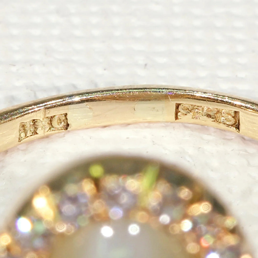 Cat's Eye Chrysoberyl Diamond Cluster Ring