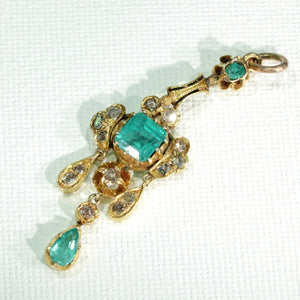 Early Georgian Emerald Diamond Pendant
