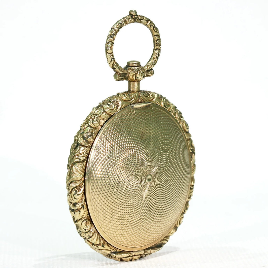 Early Victorian Gold Memorial Locket Pendant Hair Inscription
