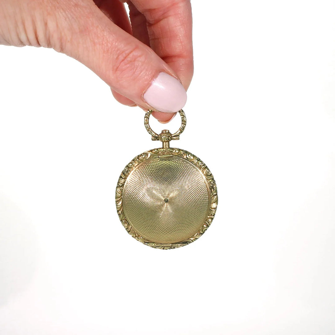 Early Victorian Gold Memorial Locket Pendant Hair Inscription