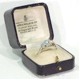 Edwardian 1.6 carat Square Mine Cut Diamond Ring Antique Engagement Ring