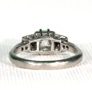 Edwardian 1.6 carat Square Mine Cut Diamond Ring Antique Engagement Ring