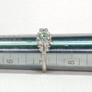 Edwardian 1.6 carat Square Mine Cut Diamond Ring Antique Engagement Ring