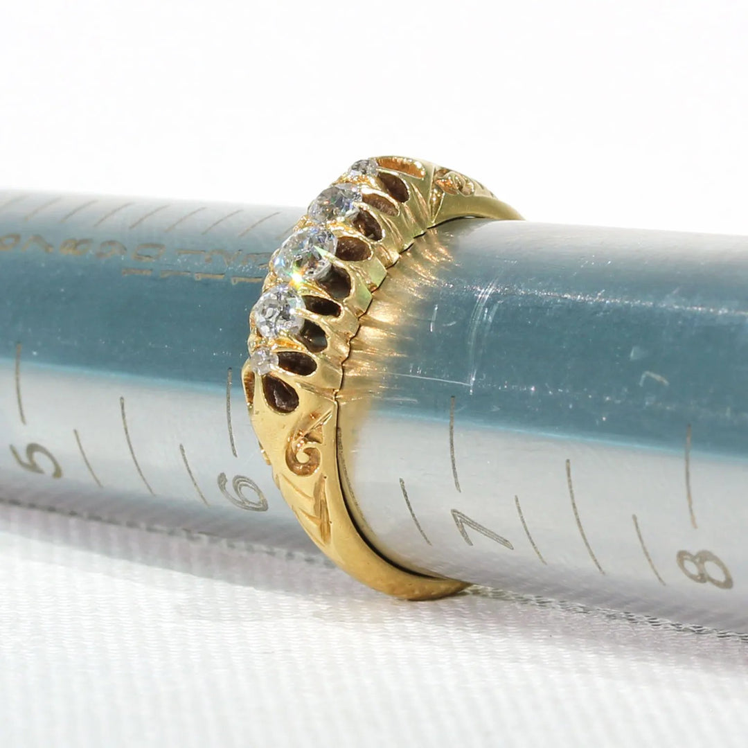 Edwardian 5 Stone Diamond Ring in 18k Gold