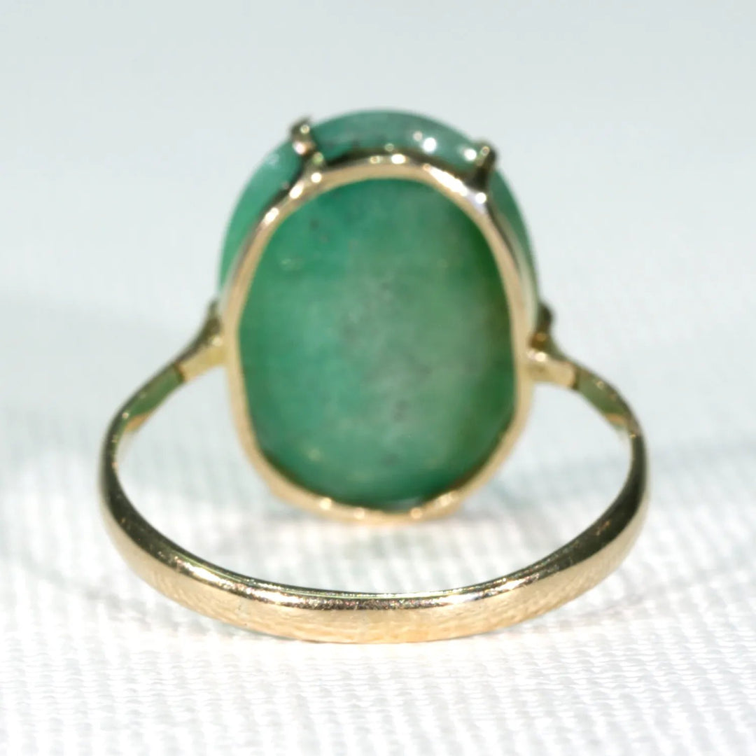 Edwardian 9.5ct+ Jadite Gold Ring 18k