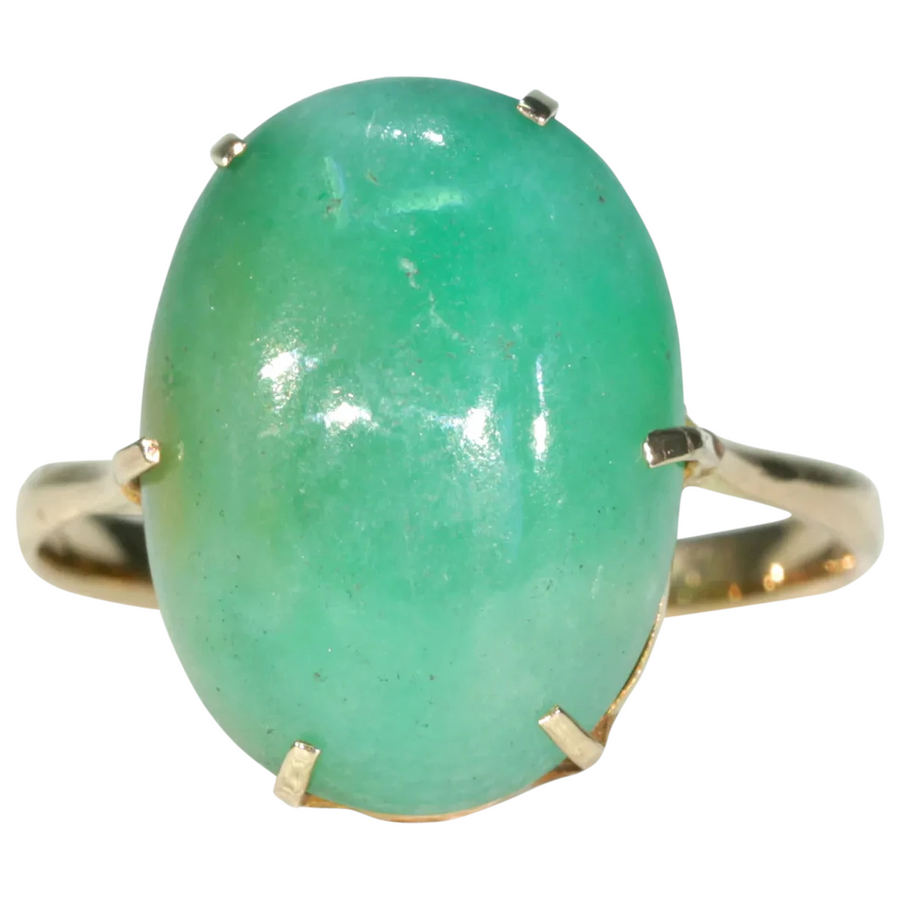 Edwardian 9.5ct+ Jadite Gold Ring 18k