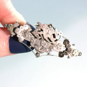 Edwardian Faith Hope and Charity Sweetheart Brooch Pin Silver