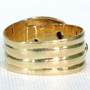 Edwardian Large Double Snake Ring Men's Diamond