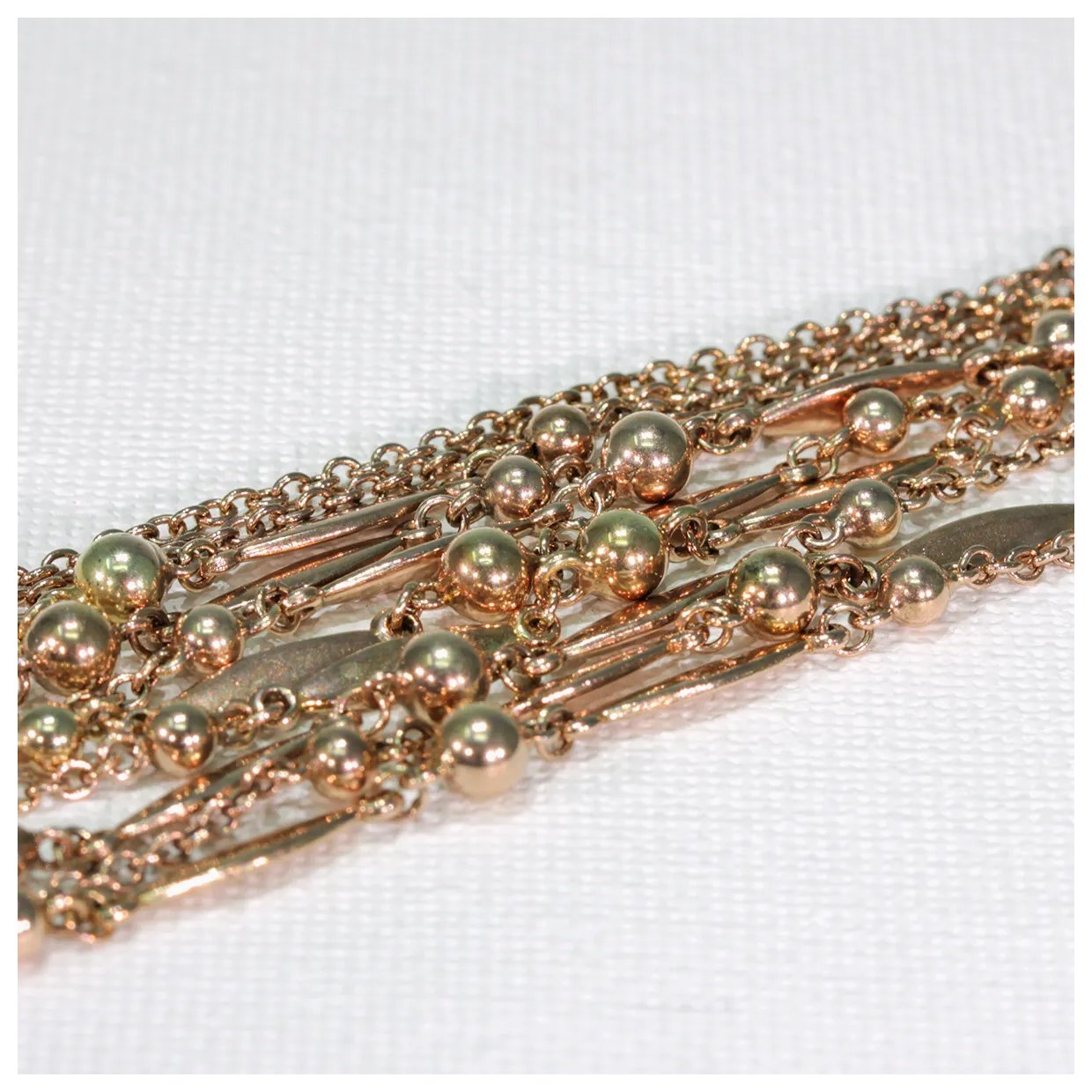 Edwardian Long Gaurd Chain 9k Rose Gold 45 inches