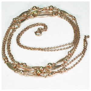 Edwardian Long Gaurd Chain 9k Rose Gold 45 inches