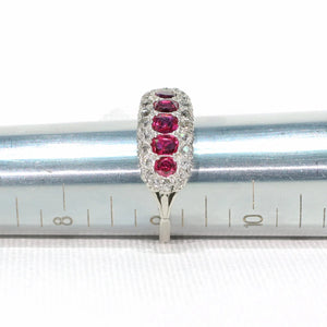 Edwardian Platinum Ruby Diamond Ring