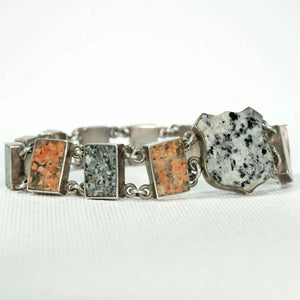 Edwardian Silver Granite Scottish Style Bracelet