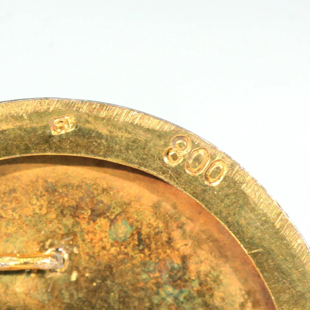 Egyptian Revival Silver Enamel Round Locket
