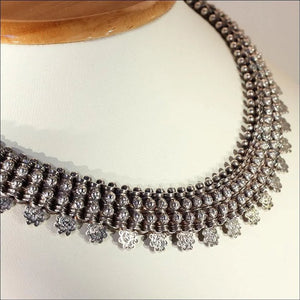 Elaborate Antique Victorian Silver Collar Necklace