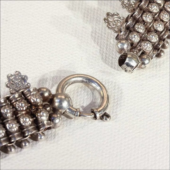 Elaborate Antique Victorian Silver Collar Necklace