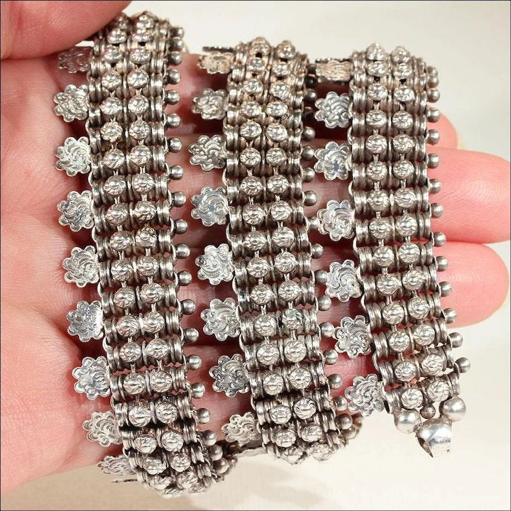 Elaborate Antique Victorian Silver Collar Necklace