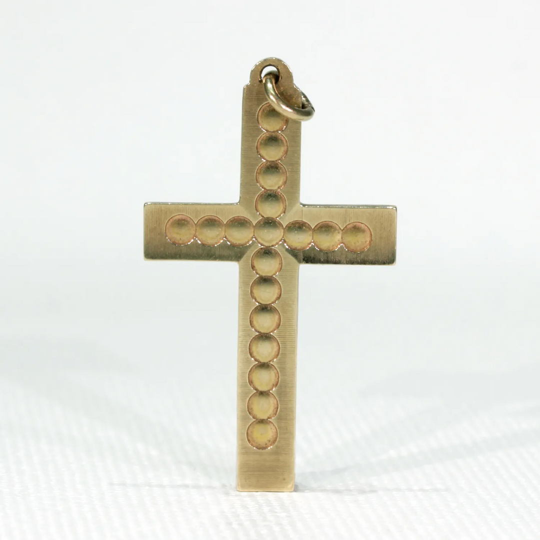 English 9k Gold Cross Pendant Hallmarked 1961