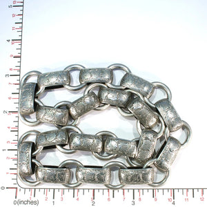 Engraved Victorian Silver Collar Necklace