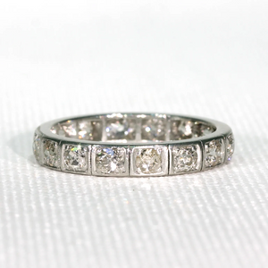 Old European Cut Diamond Eternity Band Ring Size 7.5