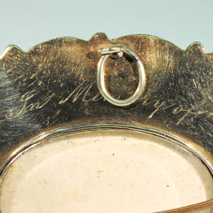 Georgian Black Enamel Pearl Diamond Memorial Brooch Pin in 15k Gold