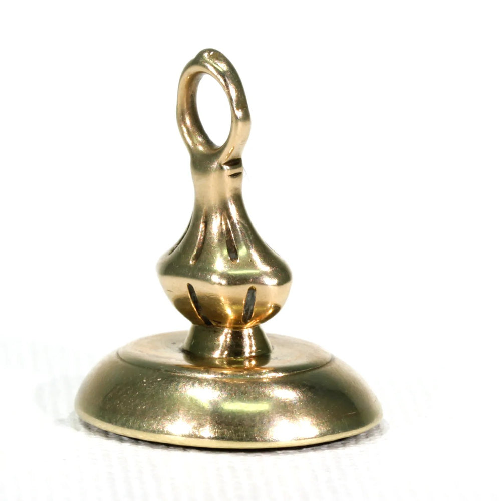 Georgian Intaglio Seal Fob Pendant 18k Gold Bloodstone