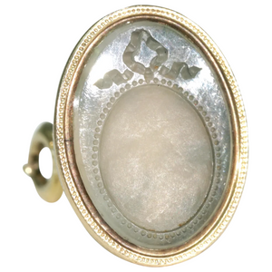 Georgian Mirror Intaglio Fob Pendant Chalcedony 15k Gold