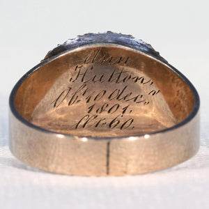 Georgian Pearl Hair Memorial Ring Dated 1801