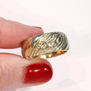 Georgian Wide Silver Gilt Wedding Band Ring