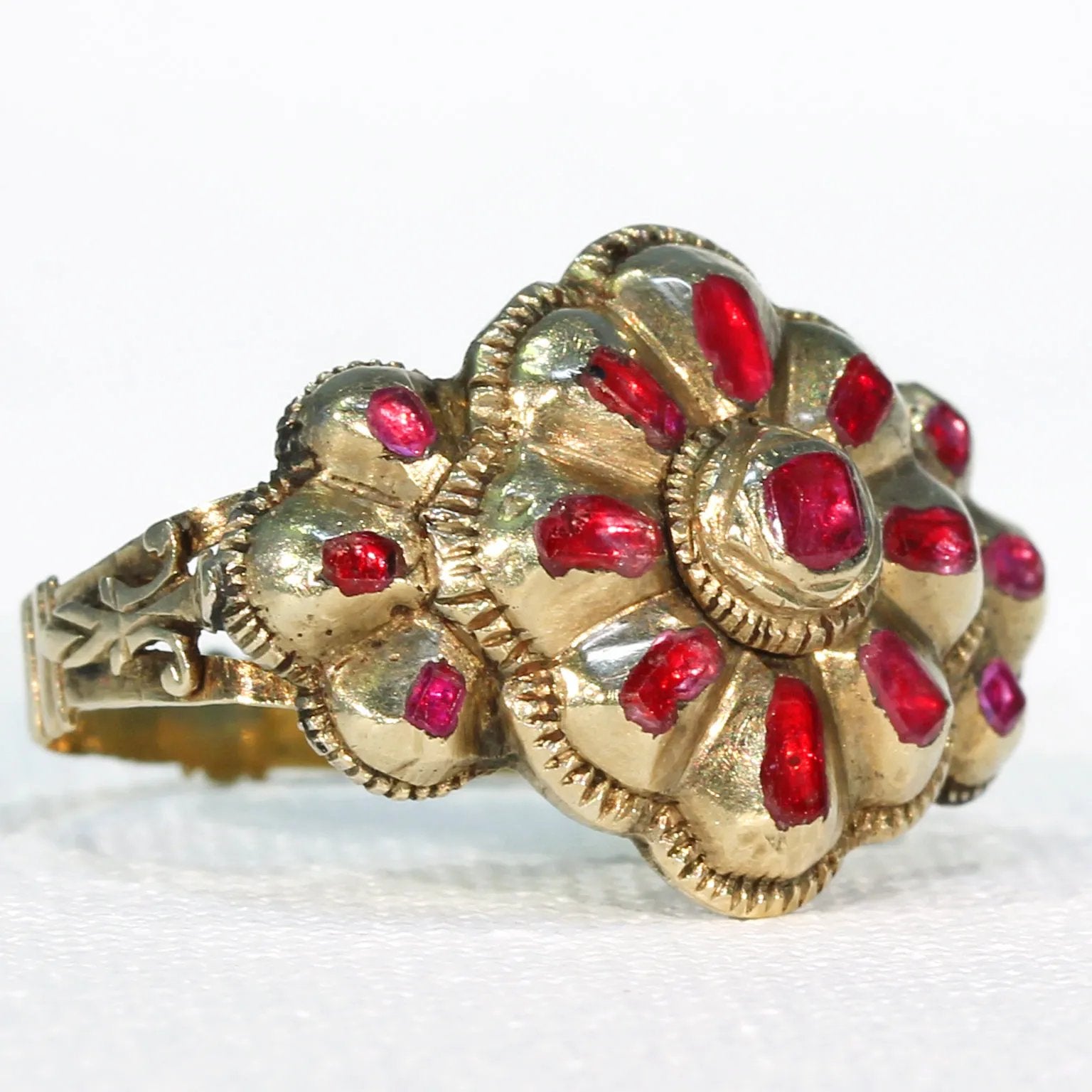 Rare Iberian 18th Century Ruby Spinel Ring 14k Gold