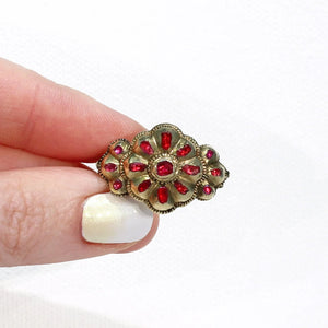 Rare Iberian 18th Century Ruby Spinel Ring 14k Gold