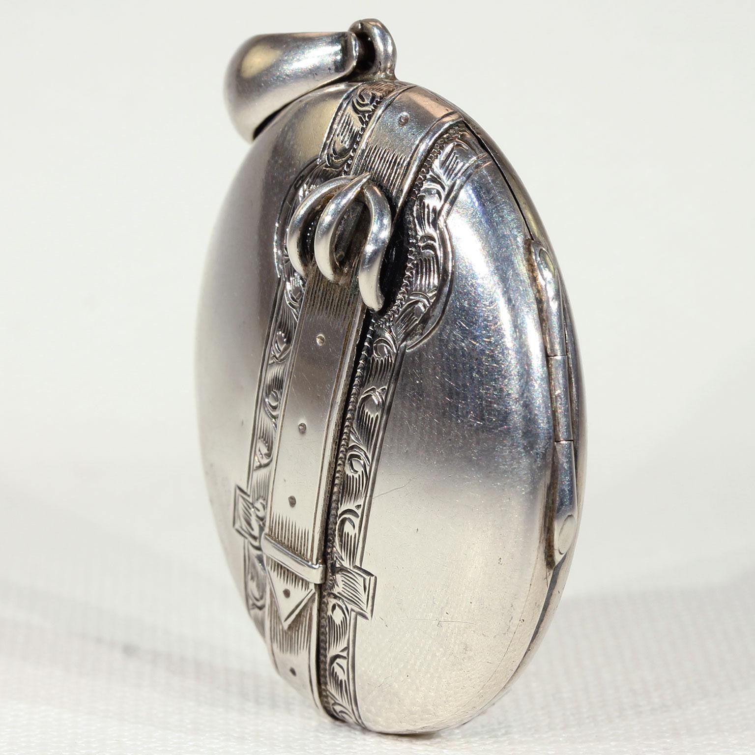 Victorian Silver Locket Buckle Motif