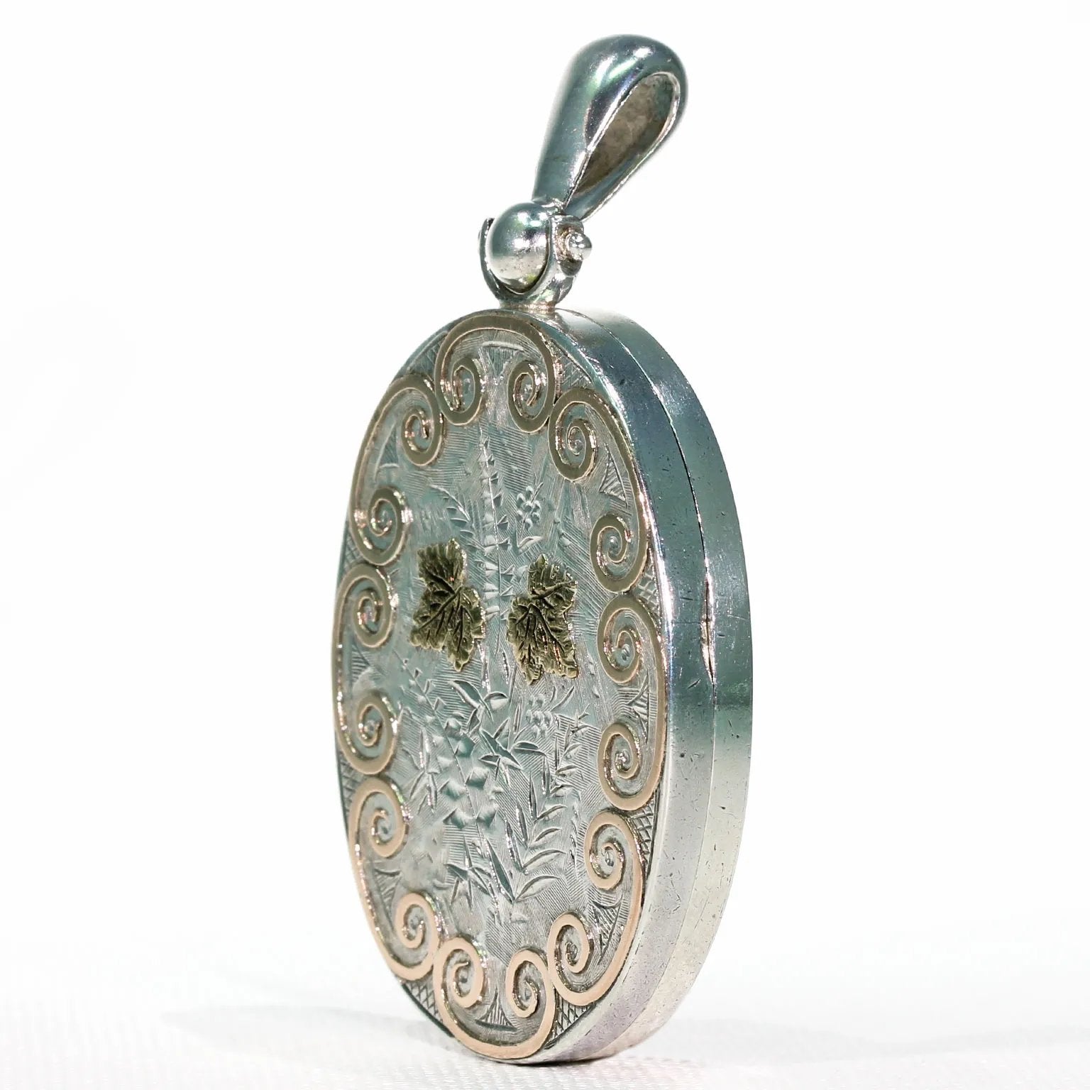 Large Sterling Silver Oval Locket Pendant