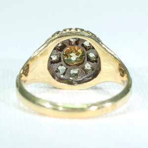 Men's Fancy Yellow Green Diamond Cluster Ring