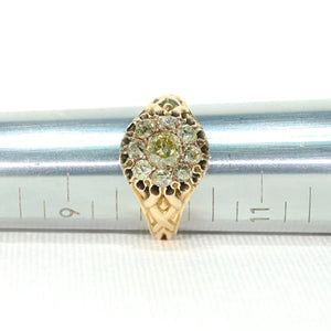 Men's Fancy Yellow Green Diamond Cluster Ring