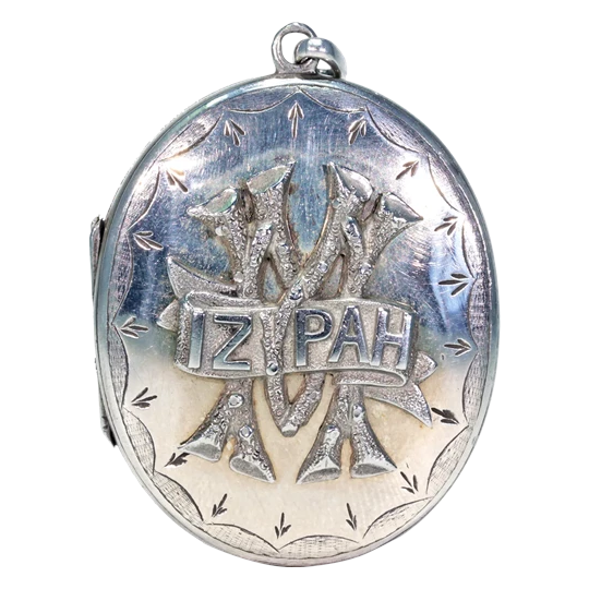 Mizpah Silver Locket Engraved Front and Back