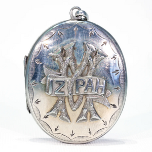 Mizpah Silver Locket Engraved Front and Back