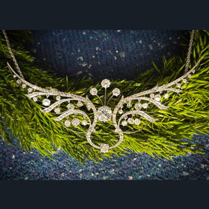 French Belle Epoque Diamond Tiara Conversion Necklace 7+cttw Platinum
